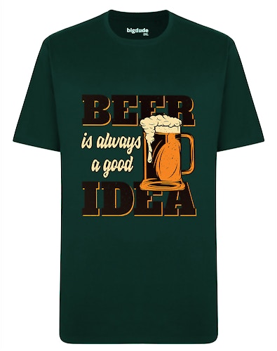 Bigdude Beer Print T-Shirt Green